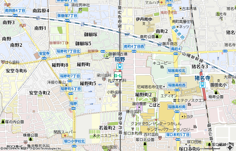 小沢コンタクト付近の地図